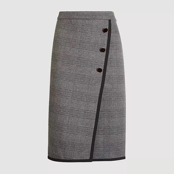 Ann Taylor Gray Wrap Pencil Skirt Knee-Length - Picture 2 of 6